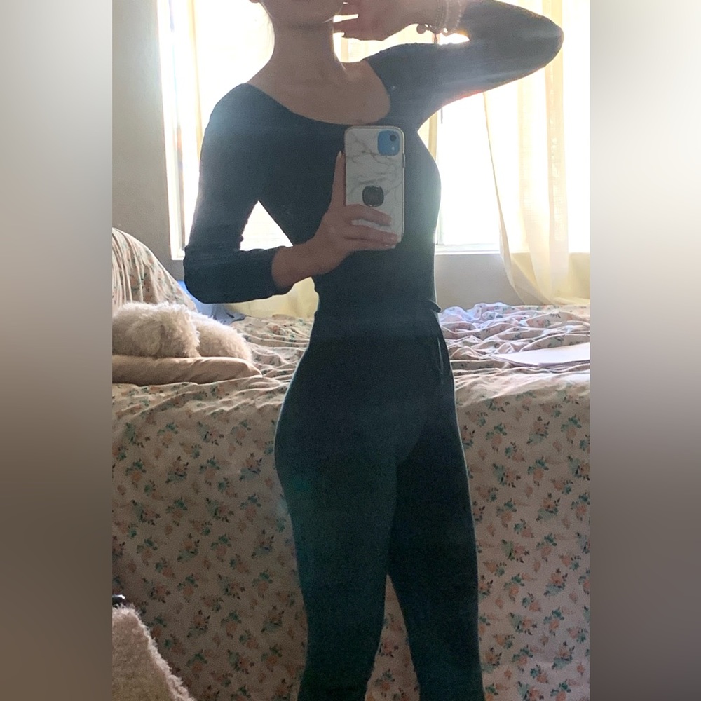 Velvet Forest Green Bodysuit
